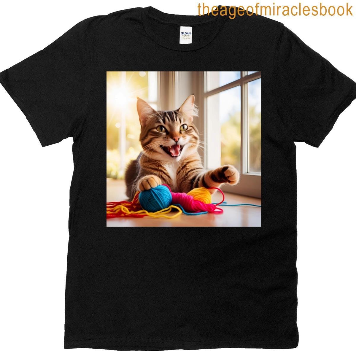 Cute Cat Playing With Wool T-shirt