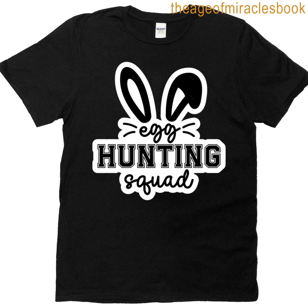 Egg Hunting Squad Bunny Ears Script Sticker T-shirt