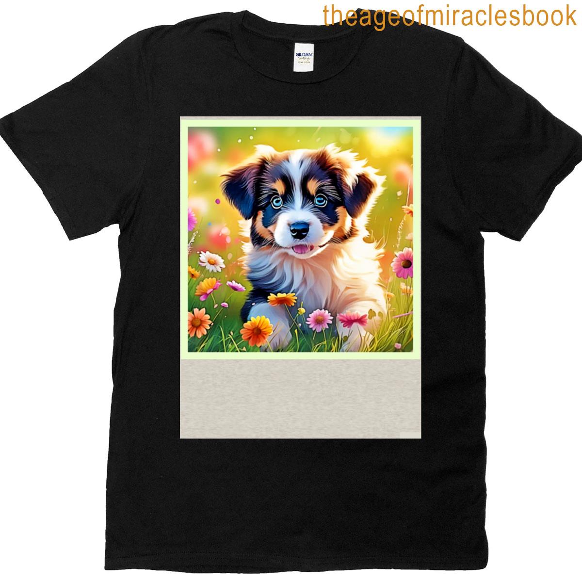 Happy Aussie Puppy Design T-shirt