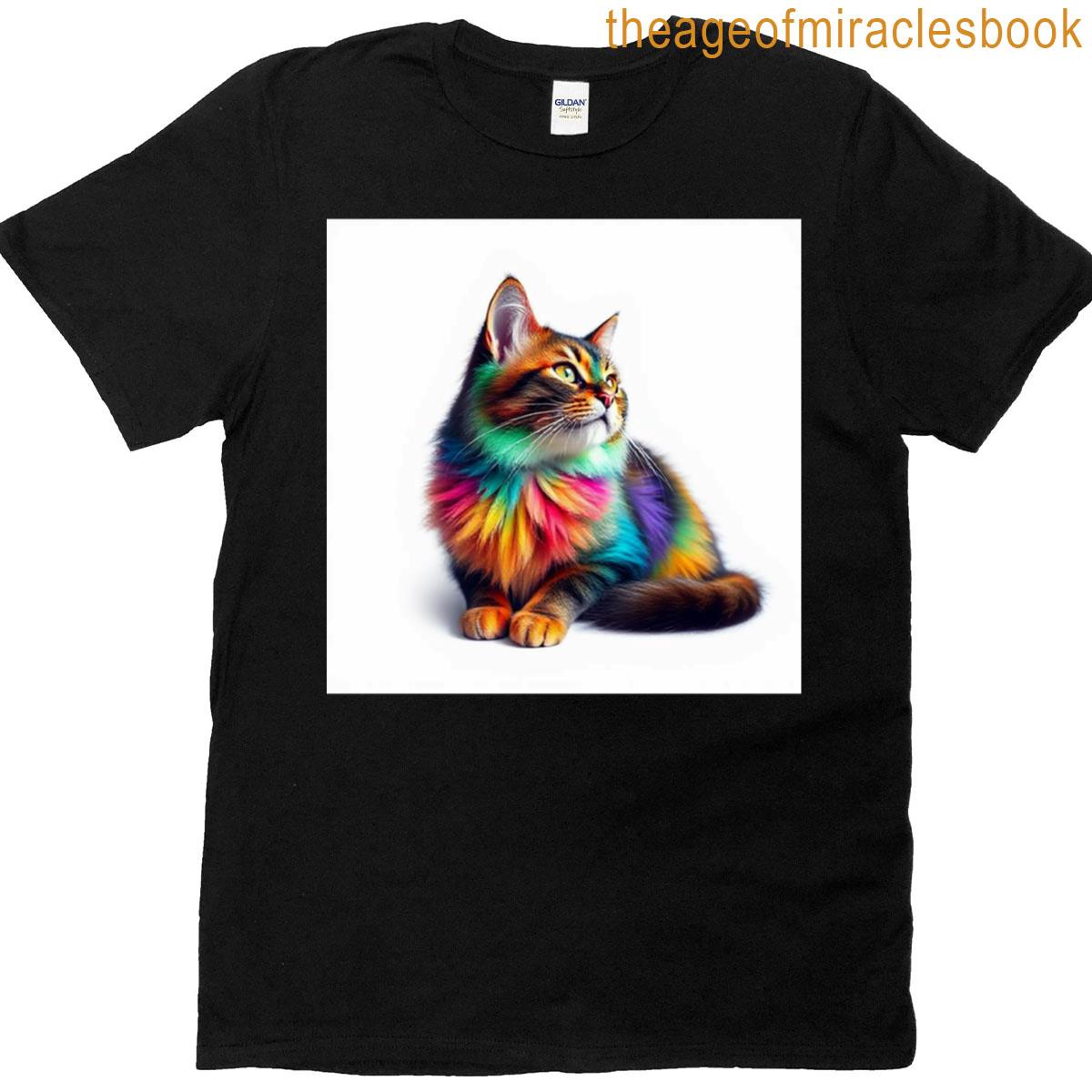 Cat Colorful Rainbow Oversized T-shirt