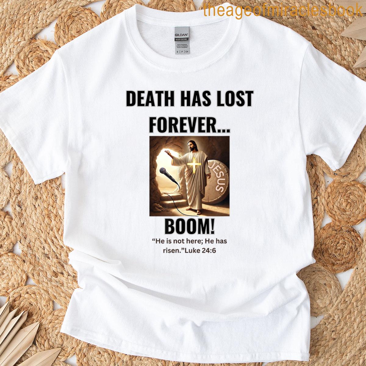 He Has Risen Jesus Mic Drop Easter Design T-shirt