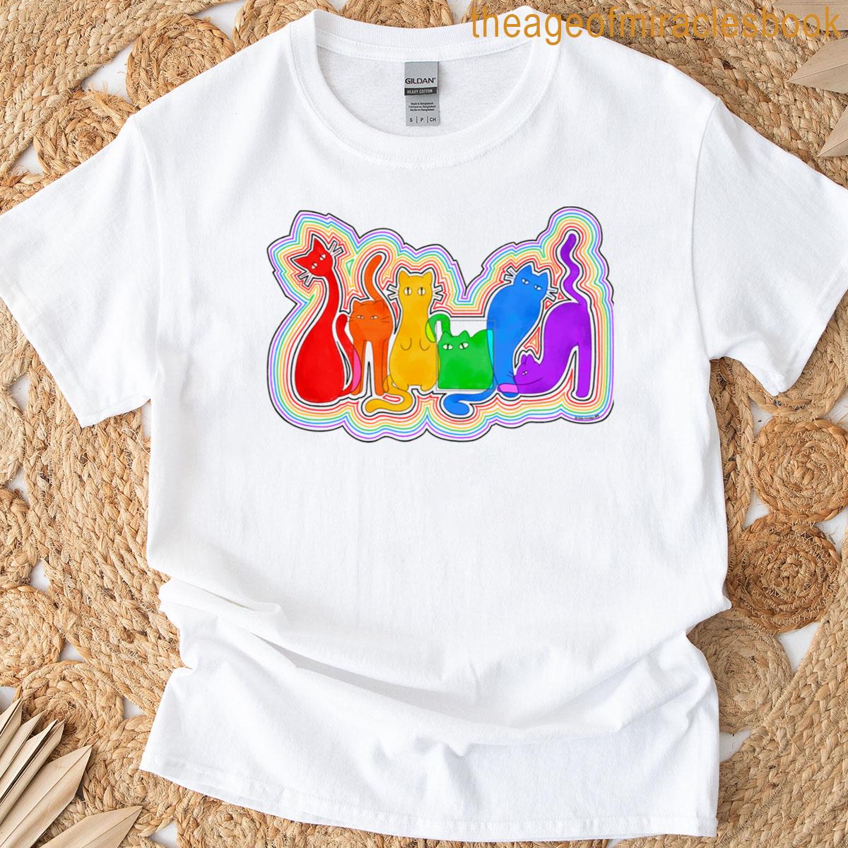 Weird Rainbow Cats Creatures T-shirt