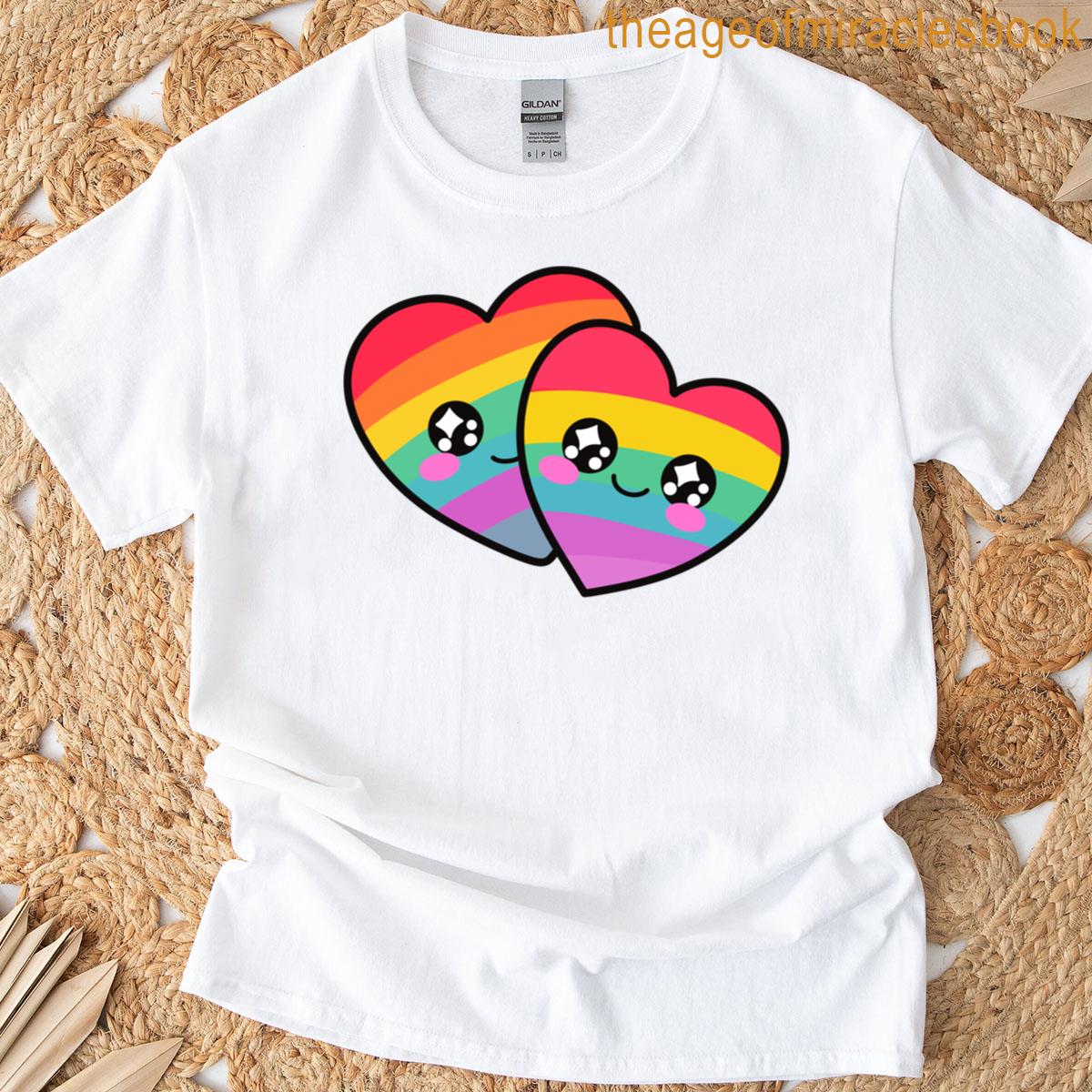 Double Rainbow Hearts Premium T-shirt