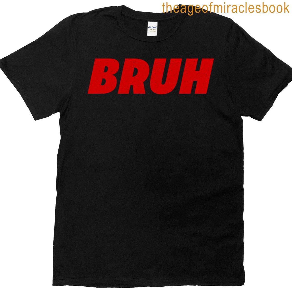 Bruh In Red Bold Gritty Oversized T-shirt