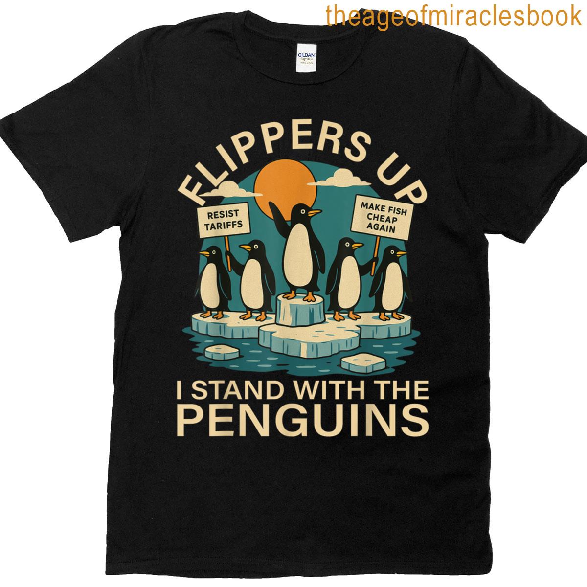 Funny Resist Penguins Protest Against Tariffs T-shirt