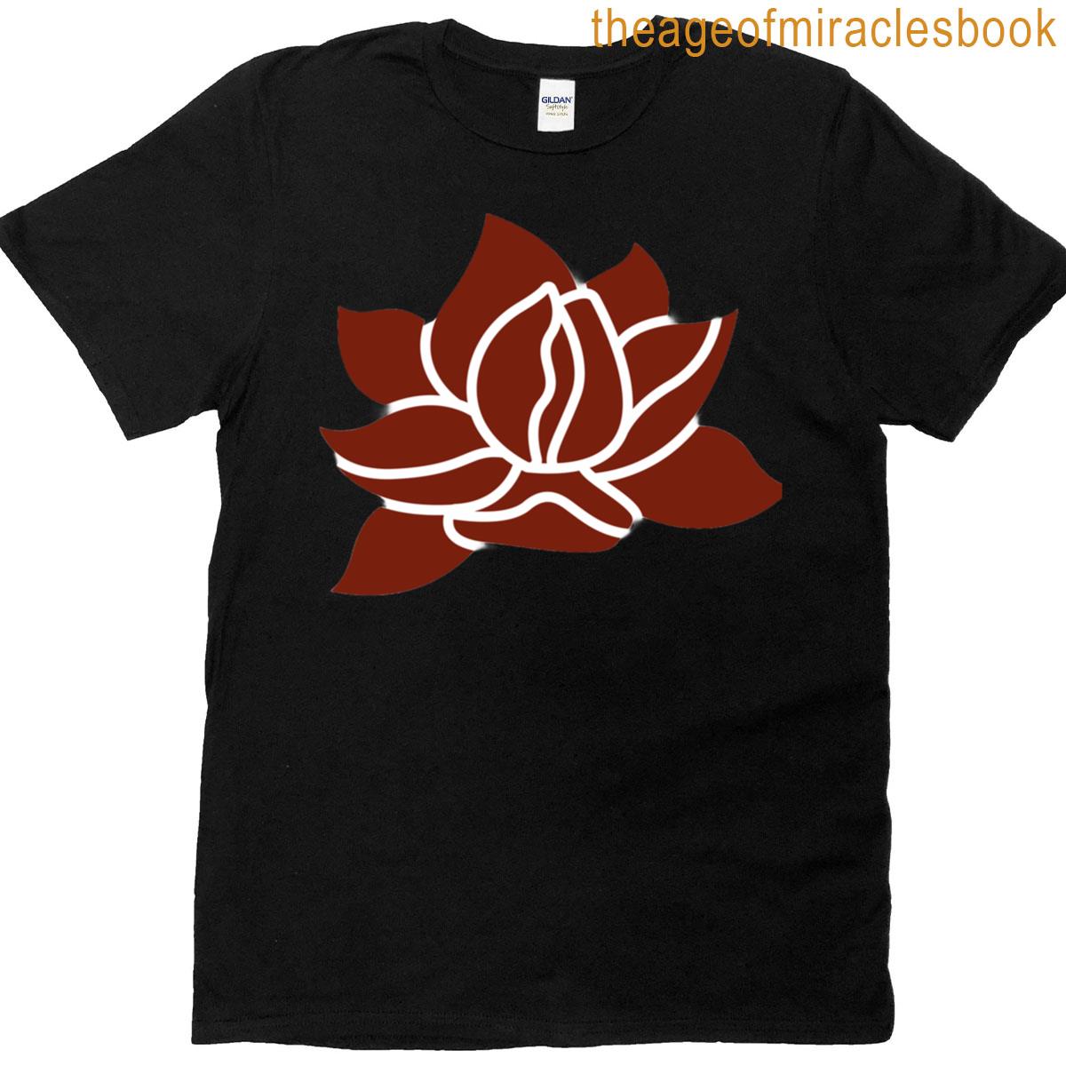 Graceful Maroon Lotus Oversized T-shirt