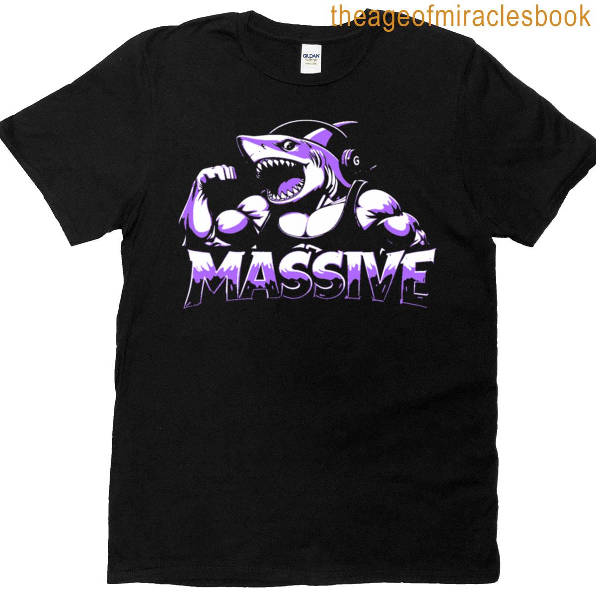 Shark Pumping Massive Purple T-shirt