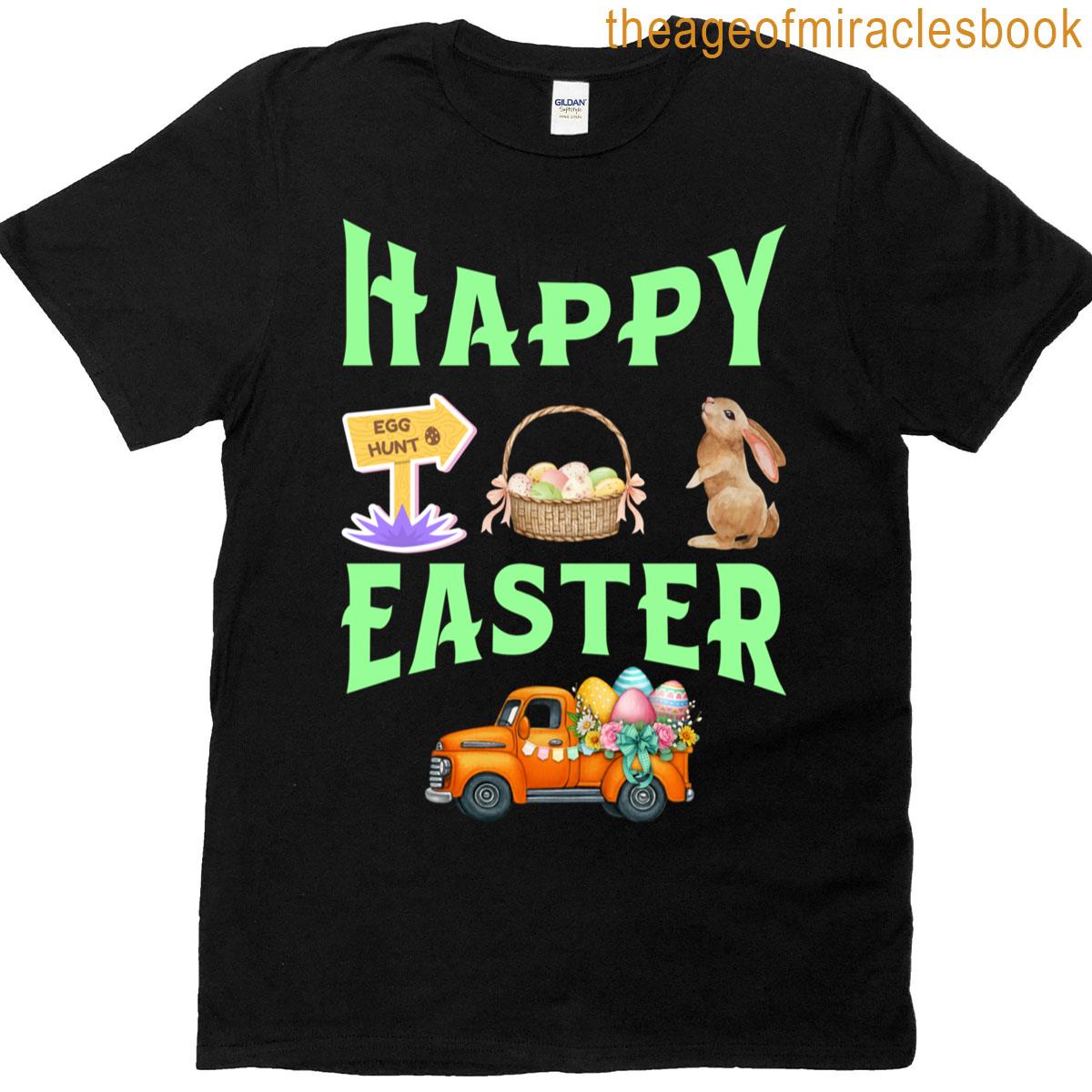 Cheerful Happy Easter Bunny Celebration Oversized T-shirt