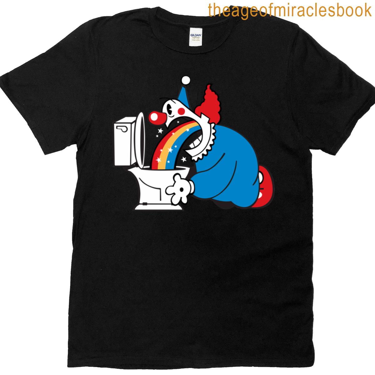 Clown Throwing Puking Up Rainbow T-shirt