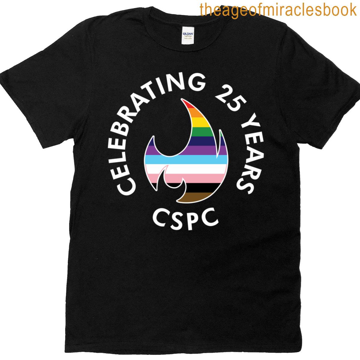 Cspc 25th Anniversary Rainbow Stack Flame For Dark Colored Garments Oversized T-shirt
