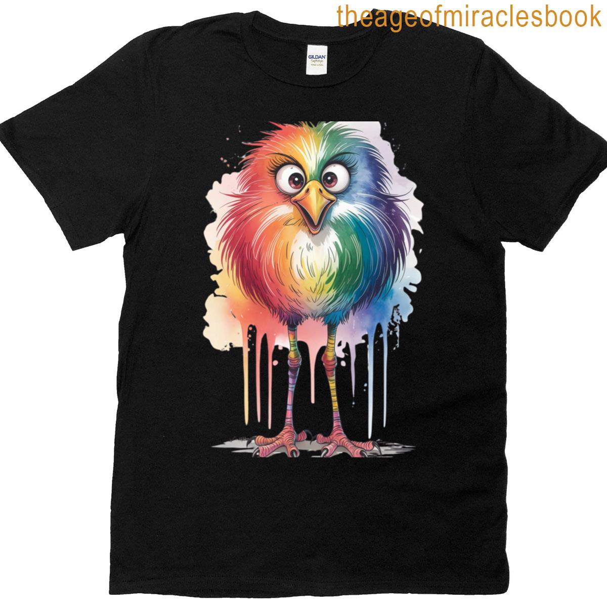 Rainbow Bird With Long Legs T-shirt
