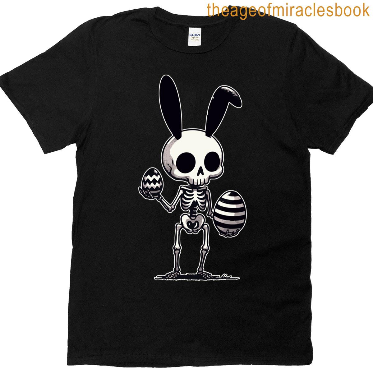 Skeleton Bunny Funny Easter Goth T-shirt