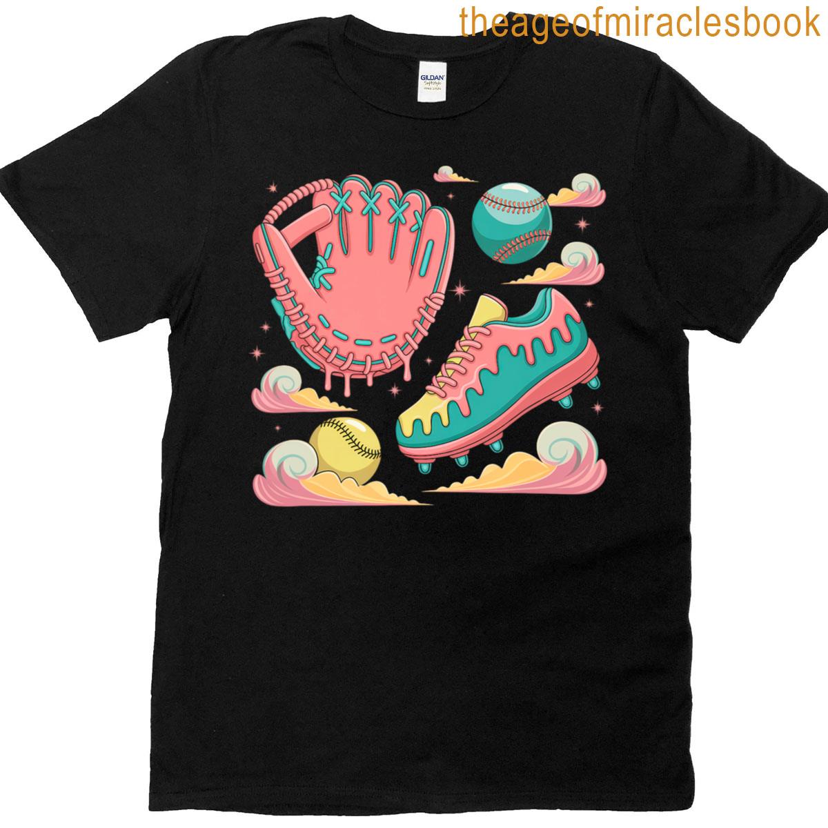 ice cream drip baseball men drip baseball stuff boys T-shirt