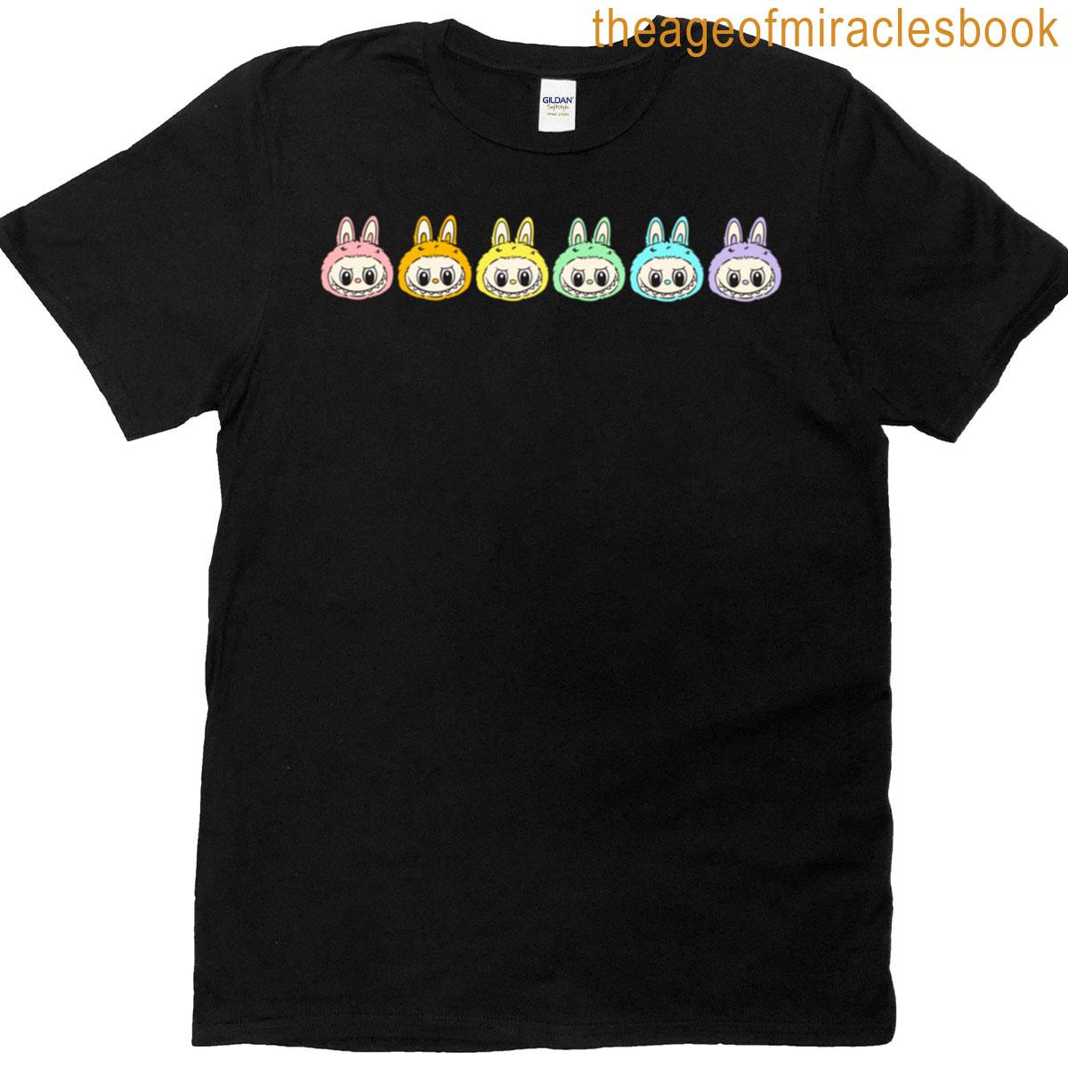labubu faces rainbow T-shirt
