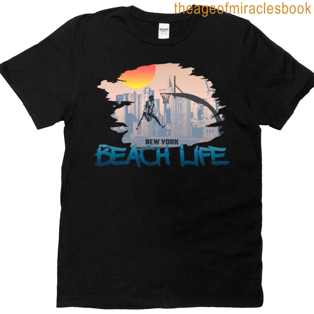 new york beach basketball oversized T-shirt