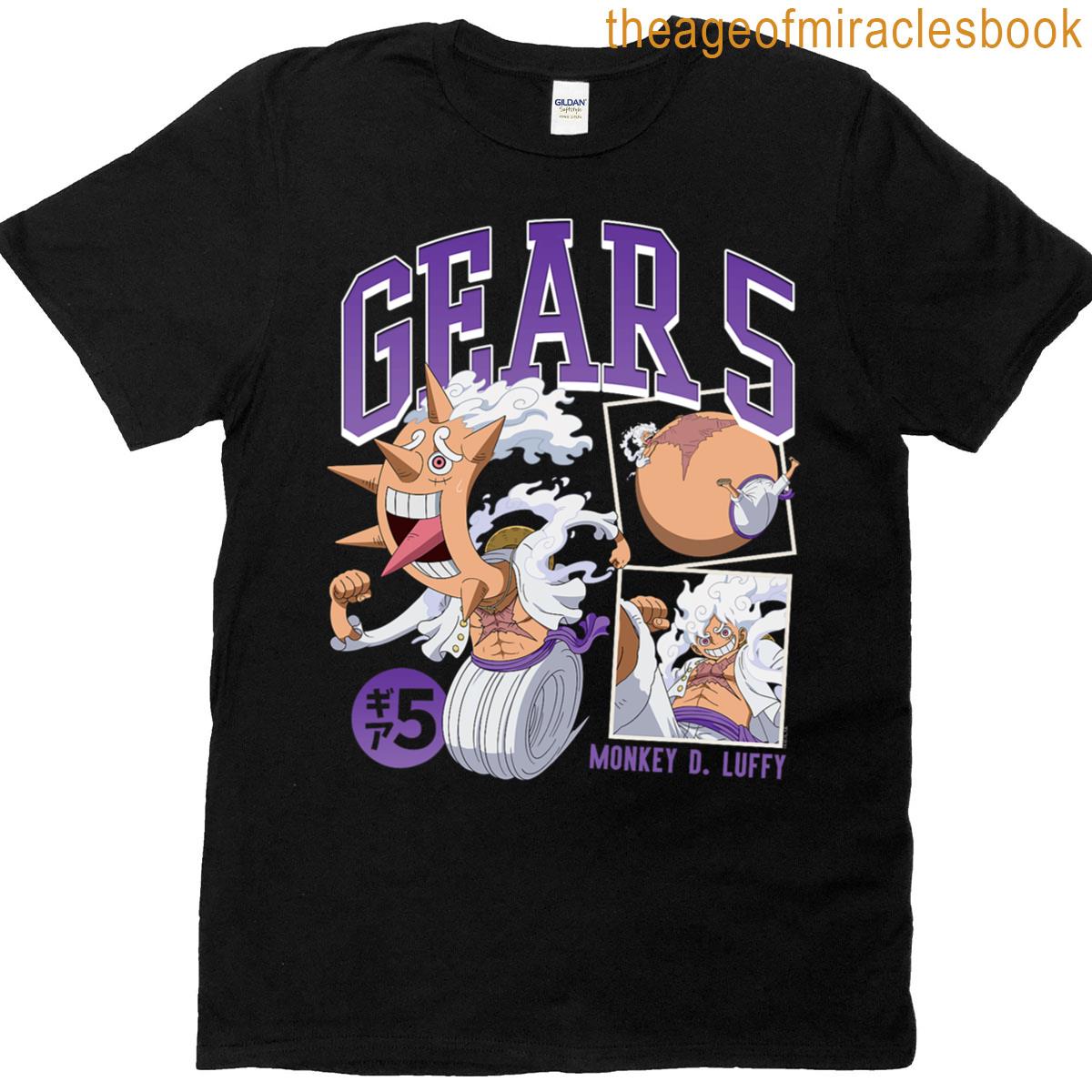 one piece anime monkey d luffy gear 5 poses T-shirt