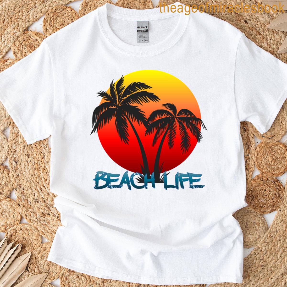 palm sunset beach life T-shirt