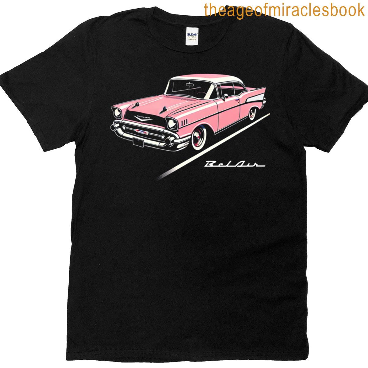 pink 57 chevy bel air T-shirt