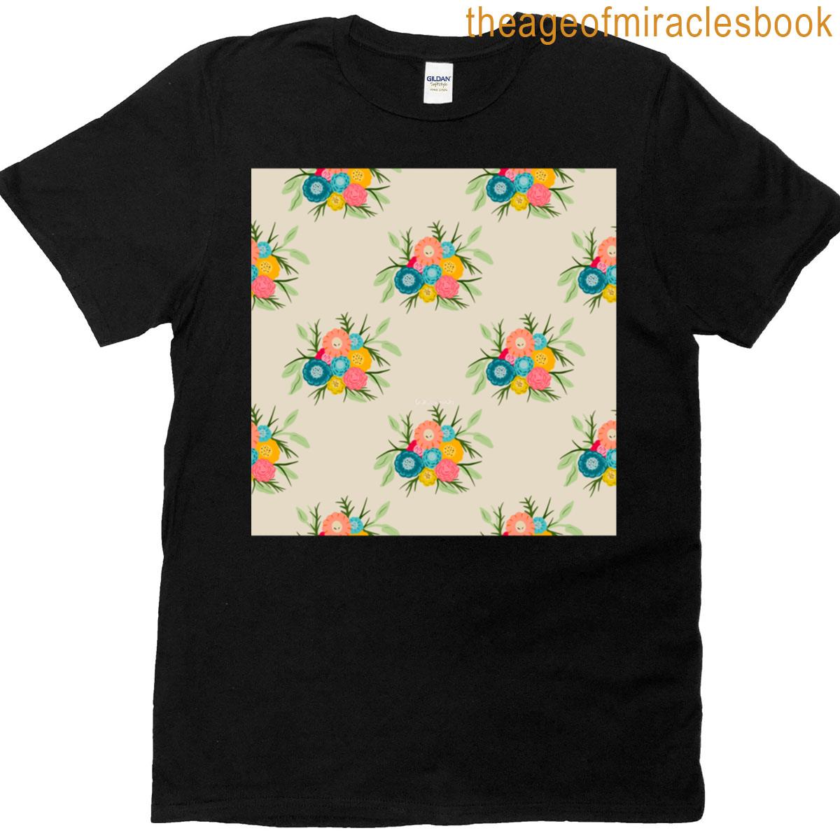 seamless pattern spring bouquet oversized T-shirt