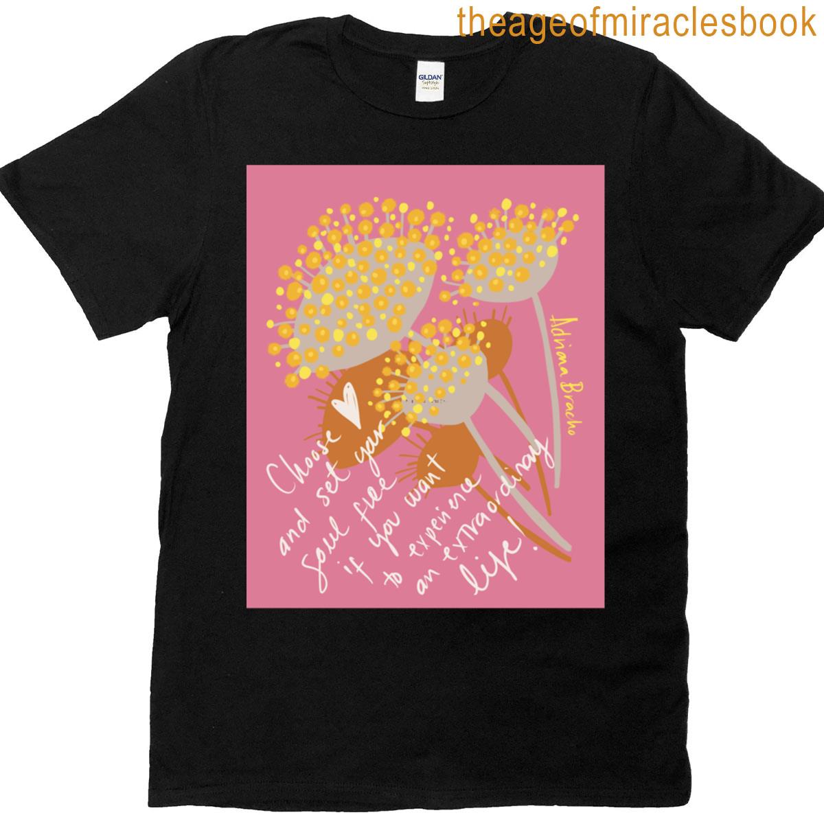 Flowers And Phrase Oversized T-shirt