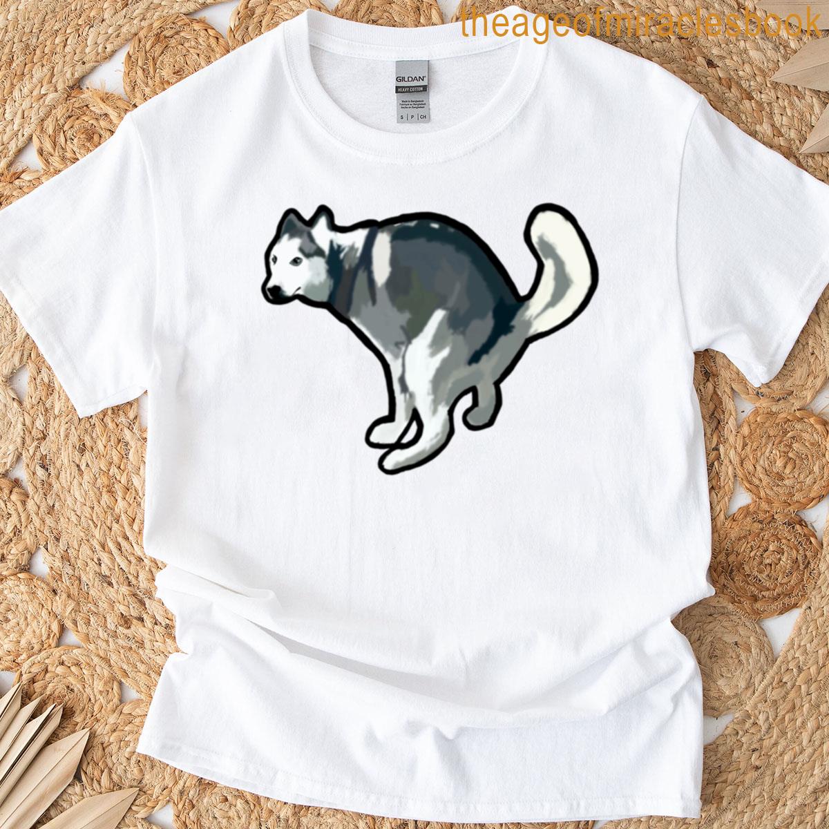 Pooping Husky T-shirt