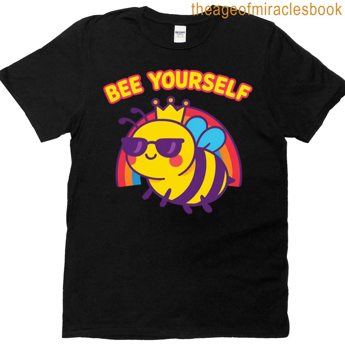 Bee Yourself Kawaii Rainbow Bee Oversized T-shirt
