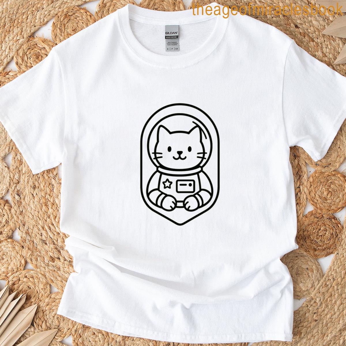 Cat Astronaut Badge T-shirt