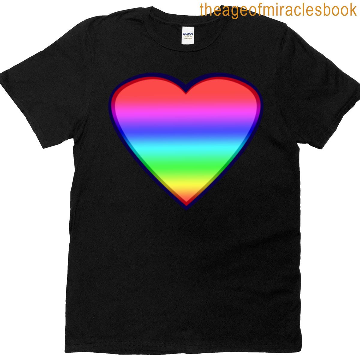 Rainbow Gradient Heart Oversized T-shirt