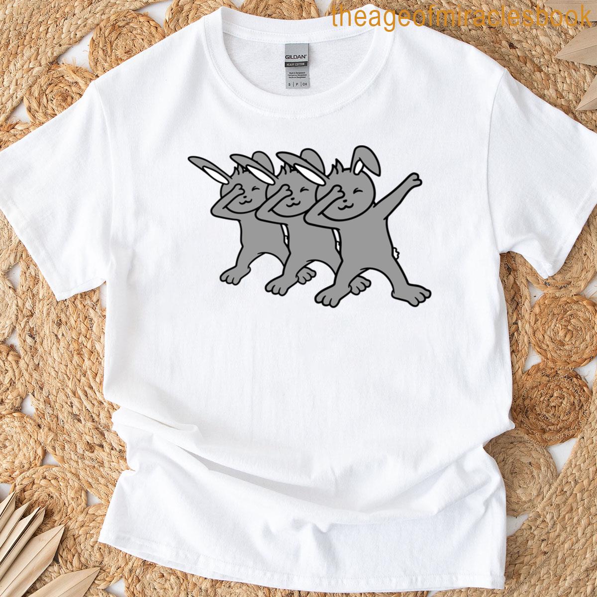 3 Rabbits Dabbing Dab Dance Pose Dancing Party T-shirt