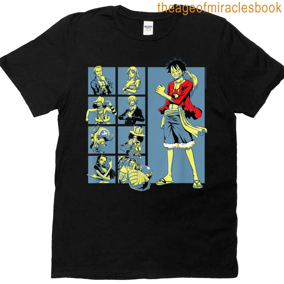 Anime Pirate Character Grid T-shirt