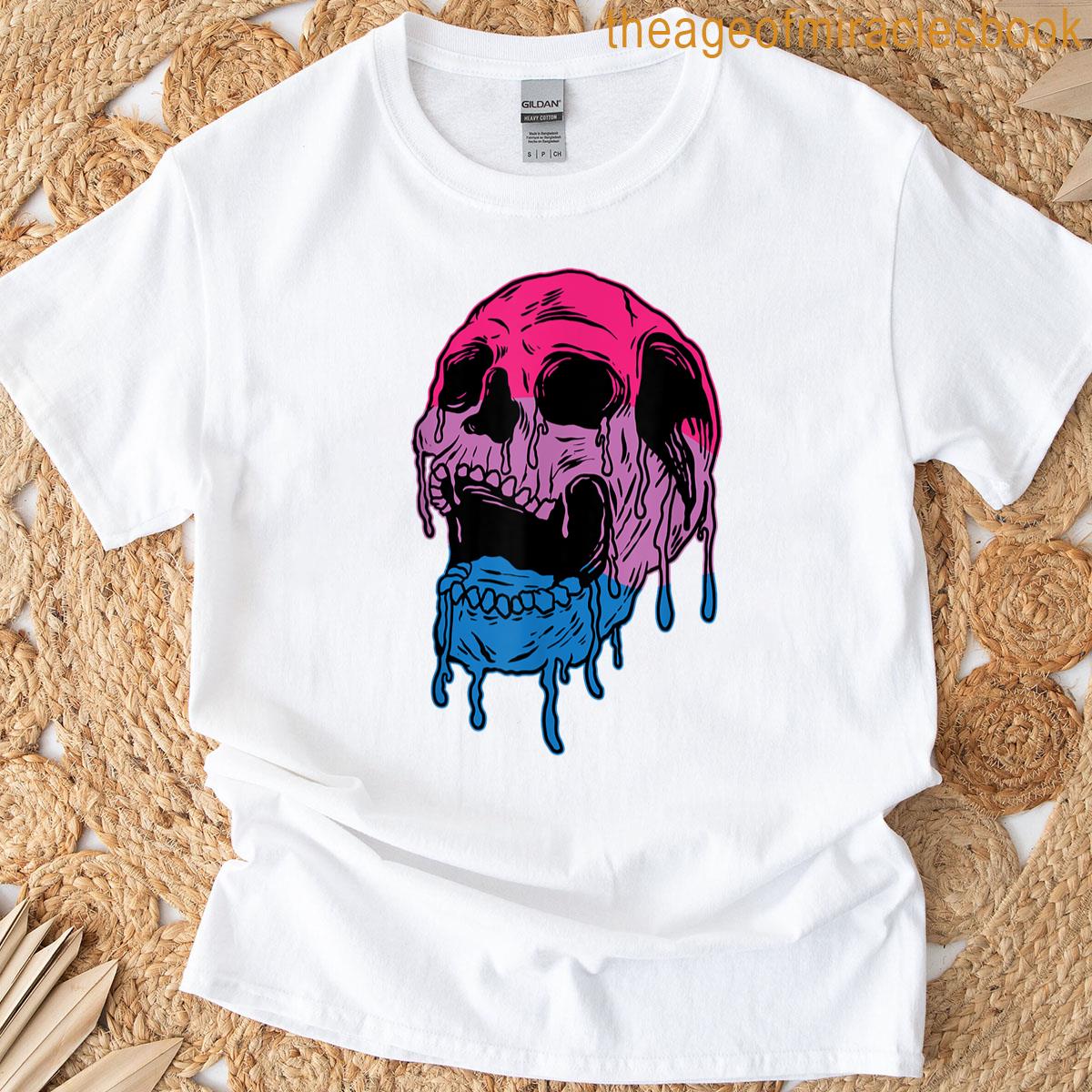 Subtle Bisexual Skull Bi Pride Flag Bisexuality T-shirt