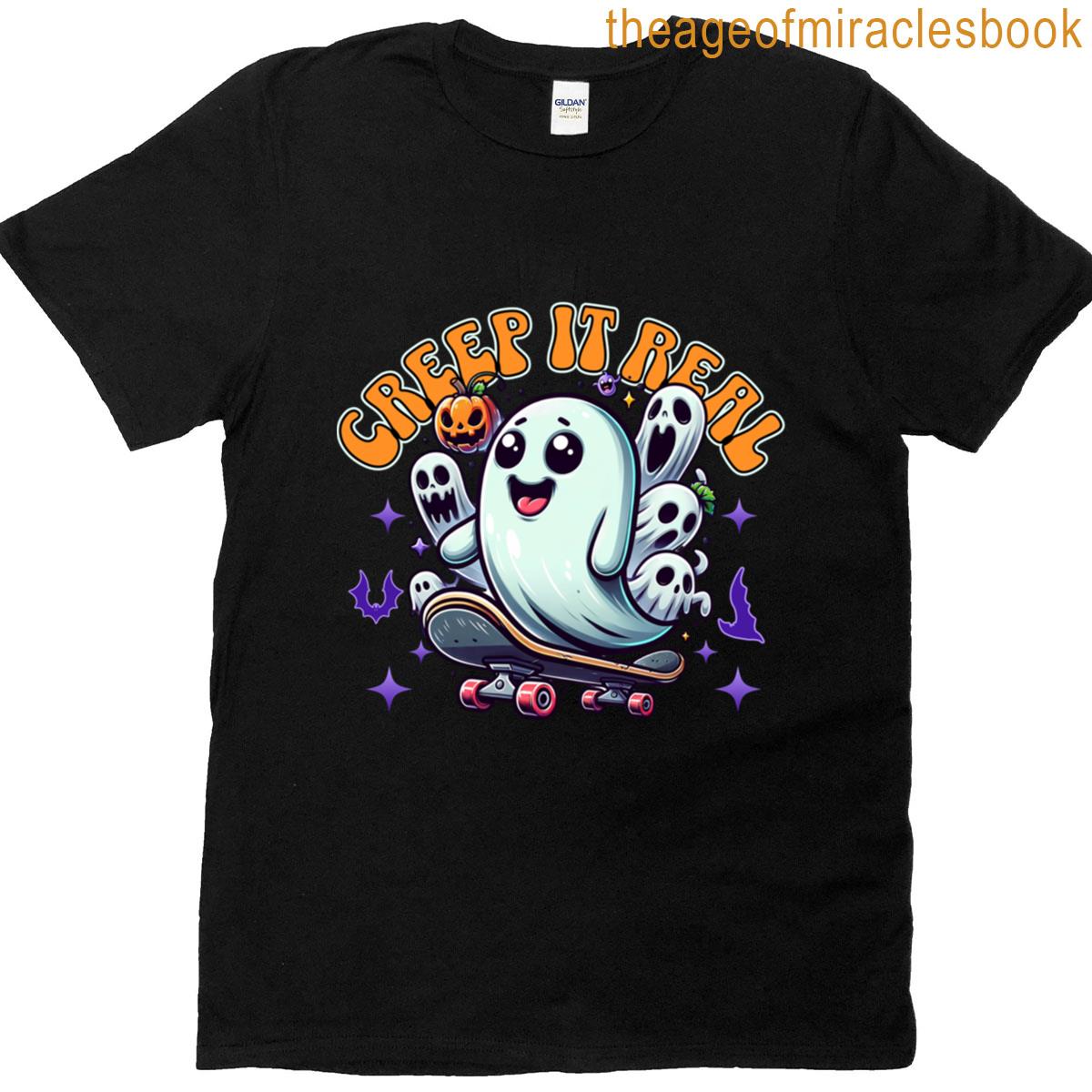 Creep It Real Ghost Skateboard T-shirt