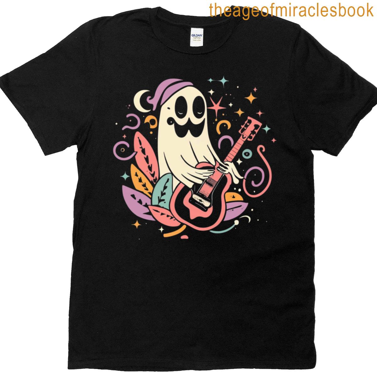 Halloween Ghost With Guitar Oversized T-shirt
