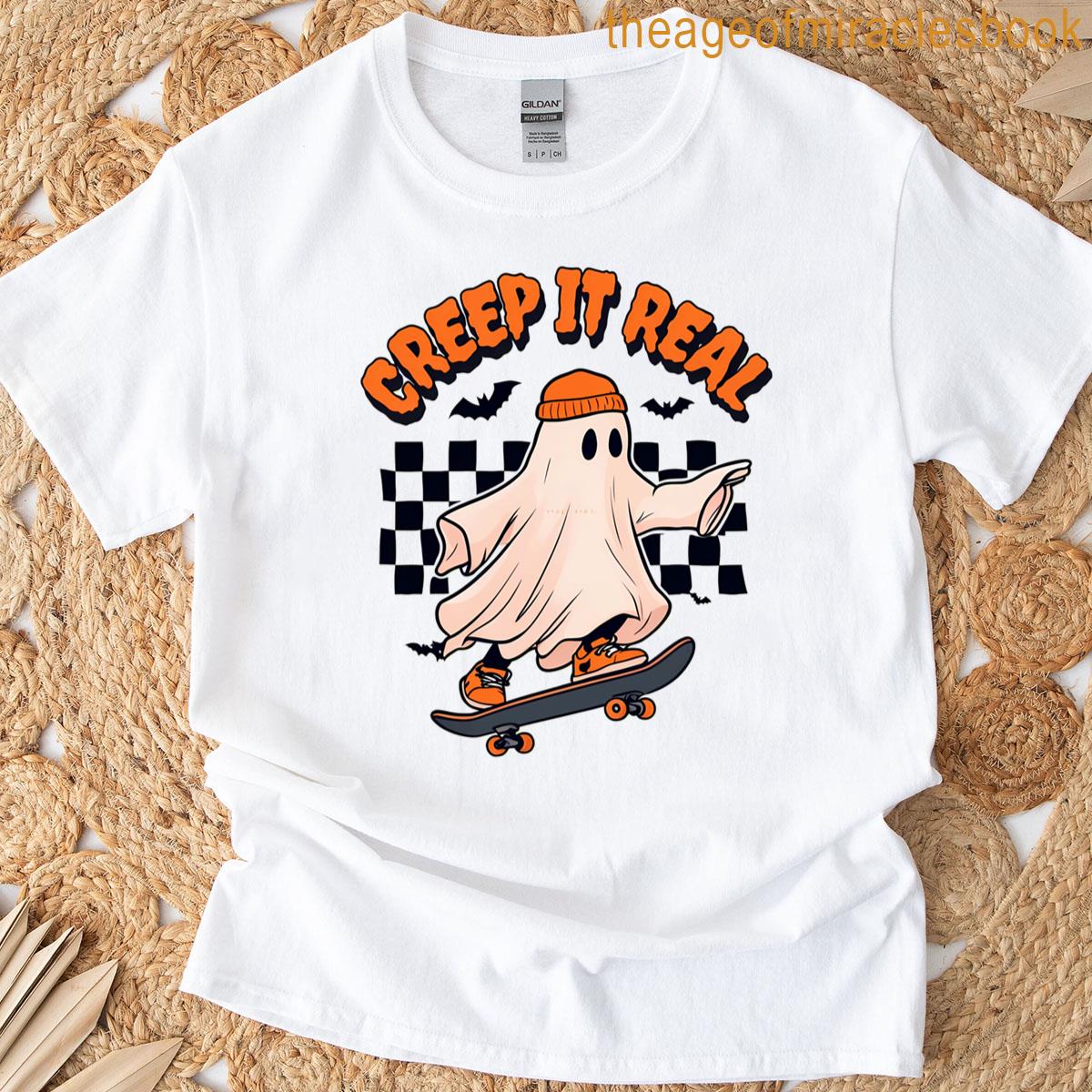 Playful Ghost Skateboarding T-shirt