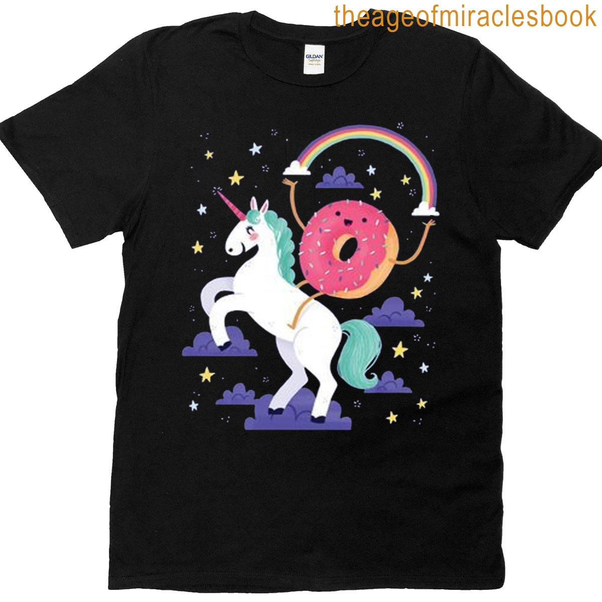 Donut Rides A Unicorn T-shirt