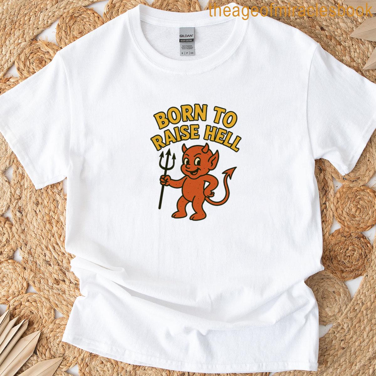 Retro Born To Raise Hell Devil T-shirt
