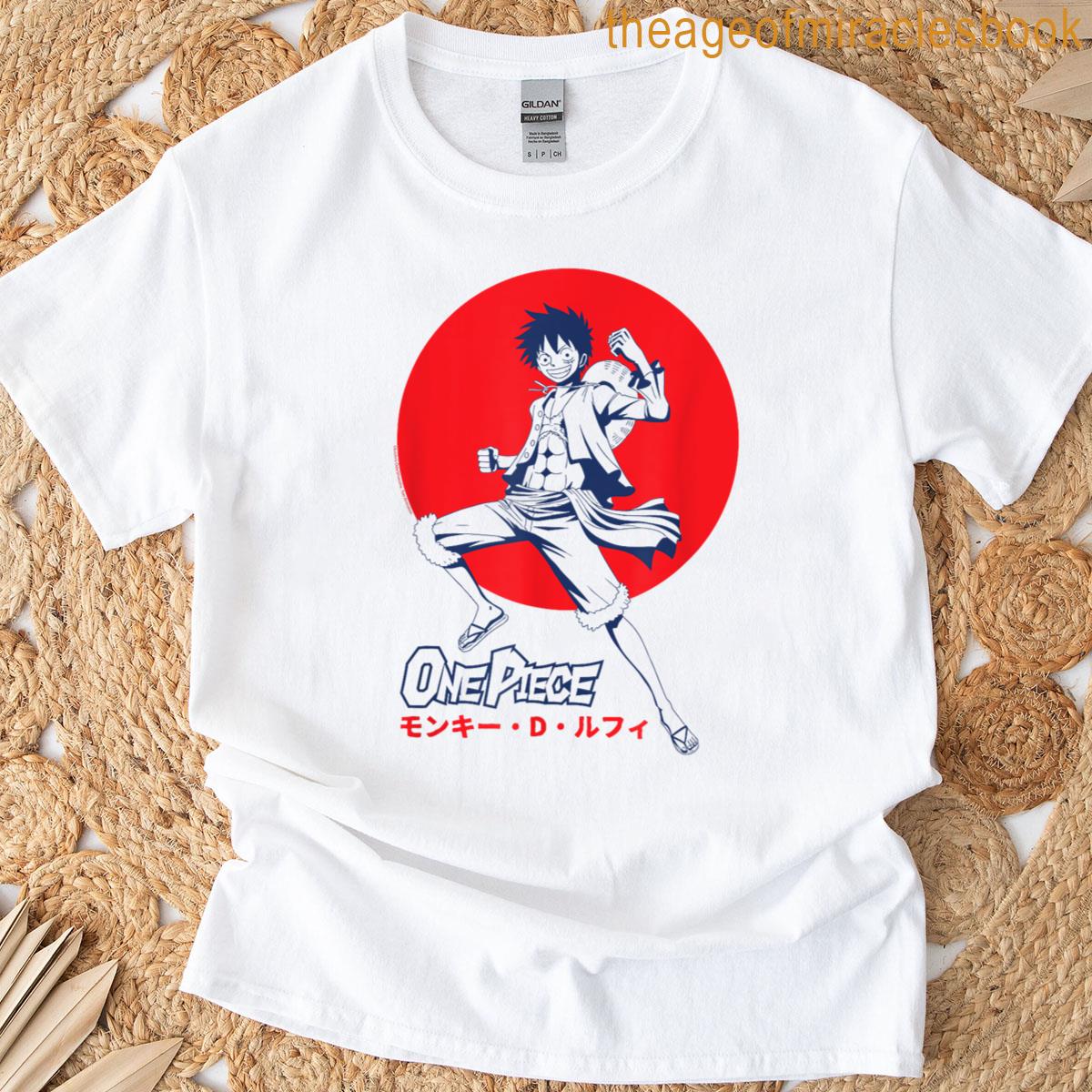 Anime Luffy D Monkey Action Pose T-shirt