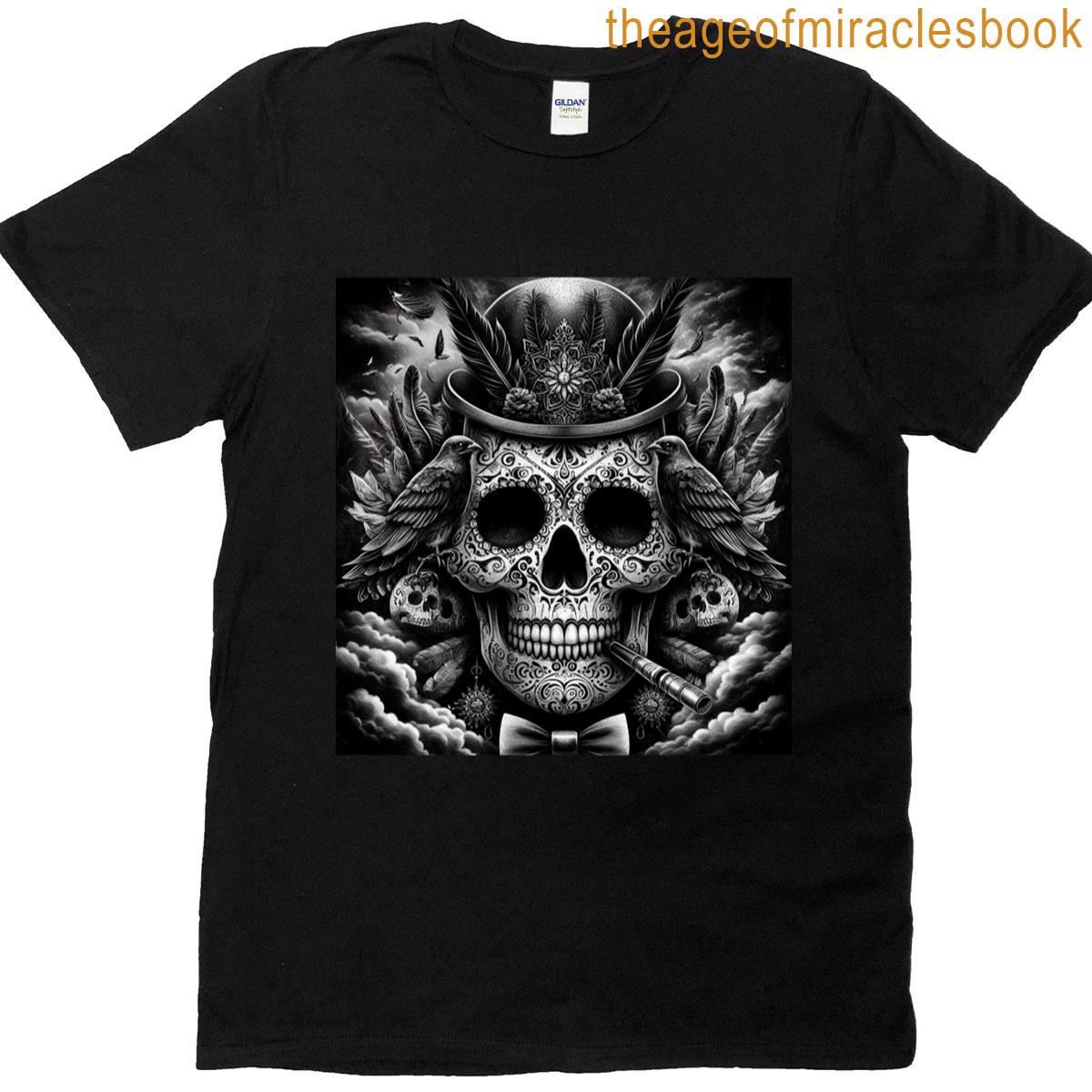 Gothic Sugar Skull Art T-shirt