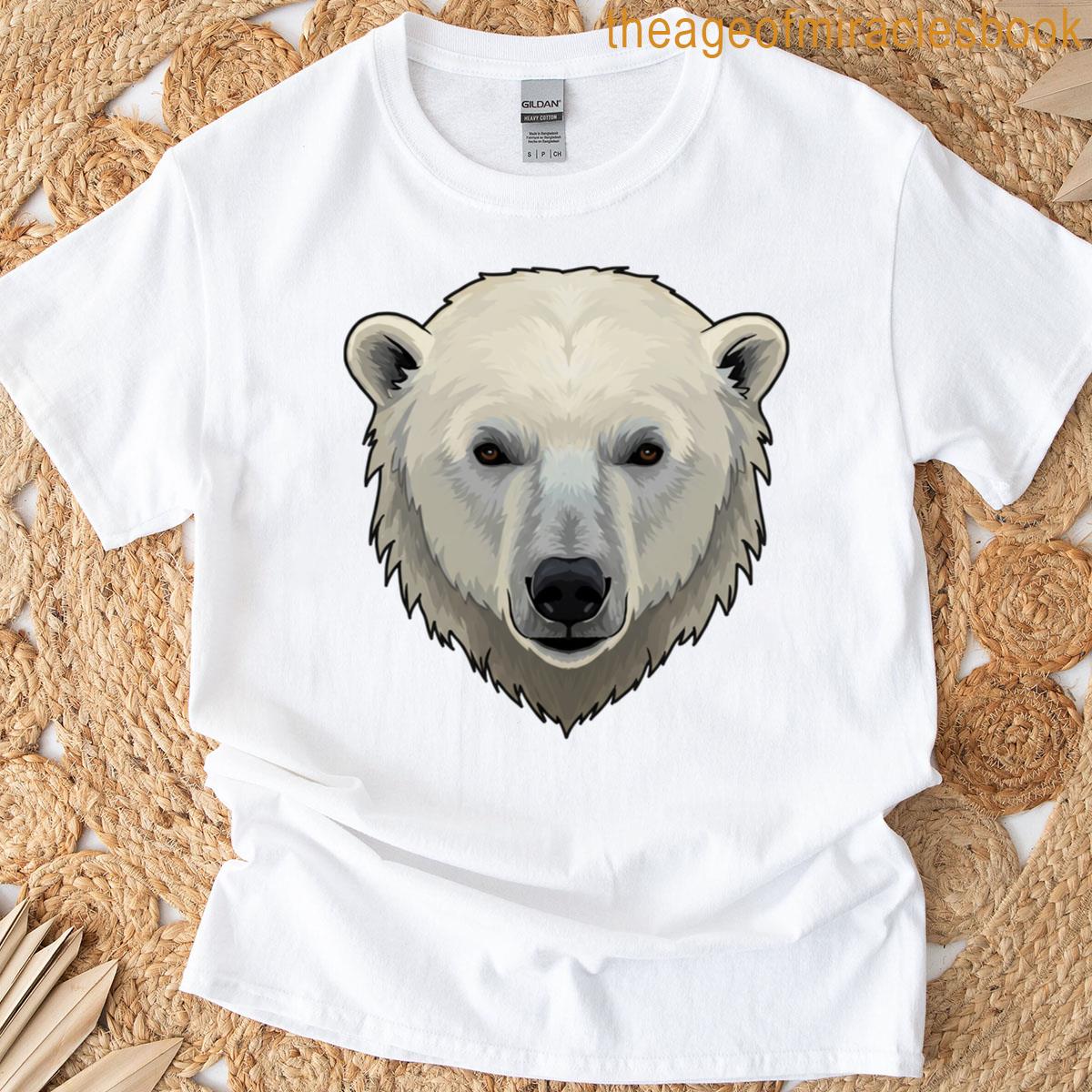 Minimalist Polar Bear Face Design T-shirt