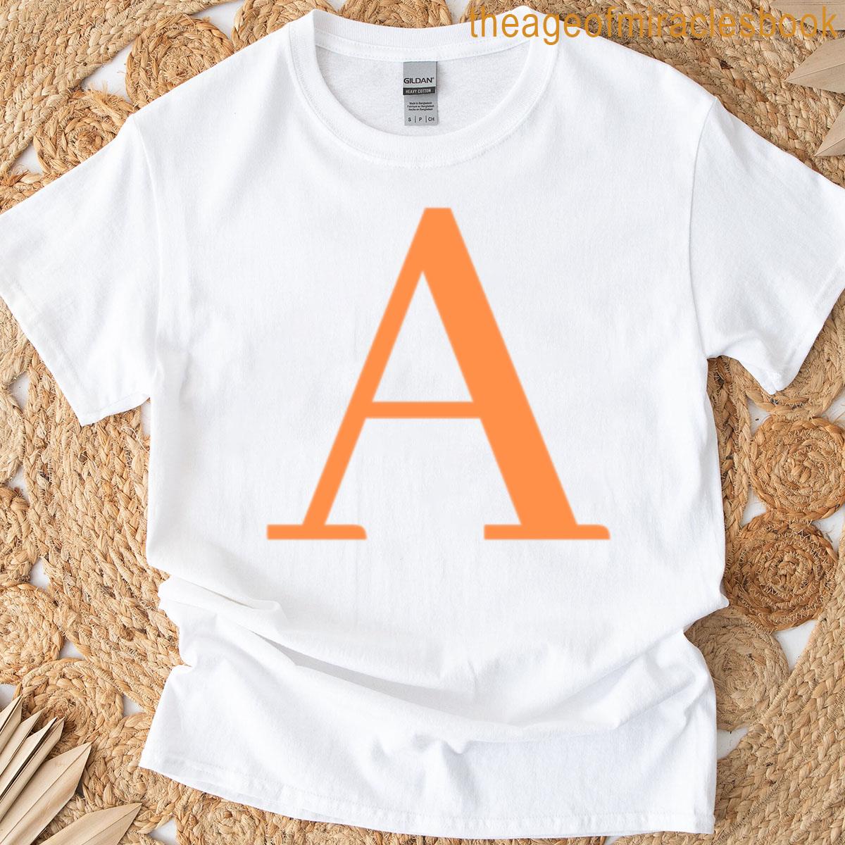 Orange A Initial T-shirt