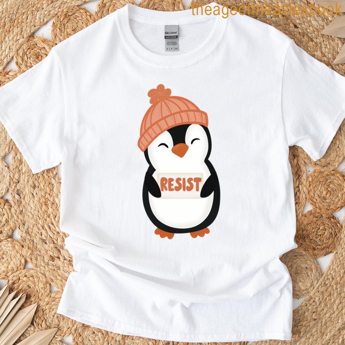 Orange Resist Protest Penguin Premium T-shirt