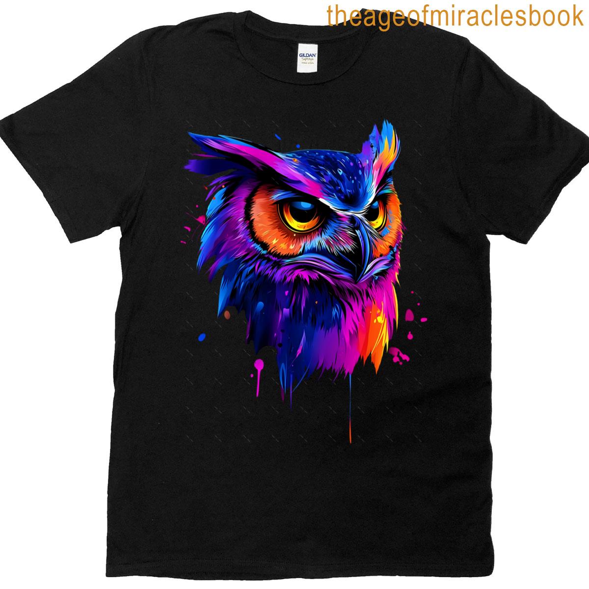 Multicolored Owl Oversized T-shirt