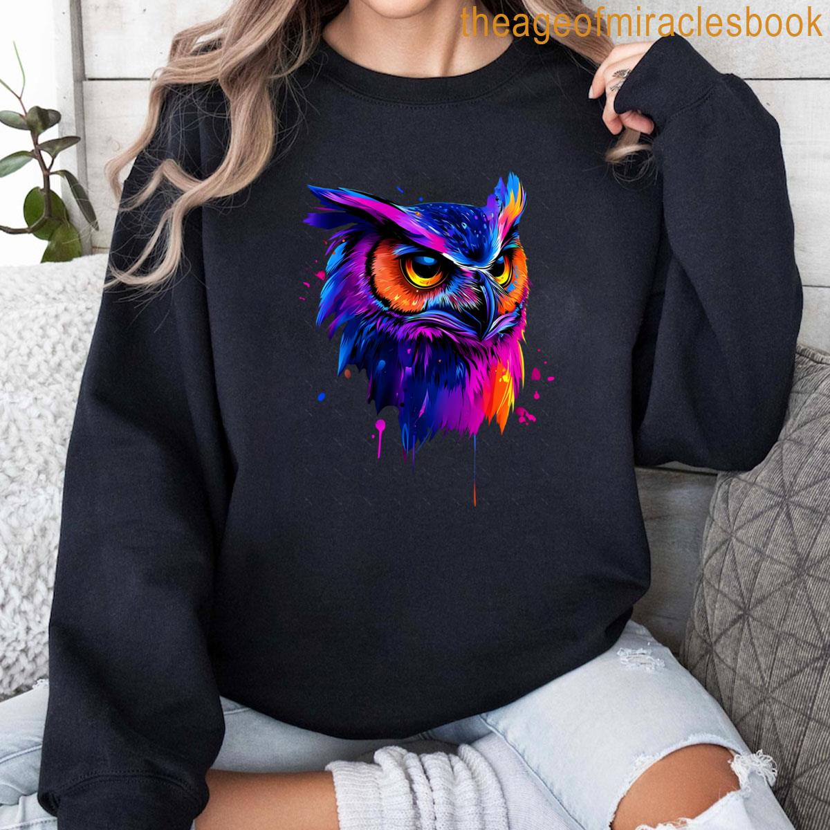 Multicolored Owl Oversized T-shirt - Image 4