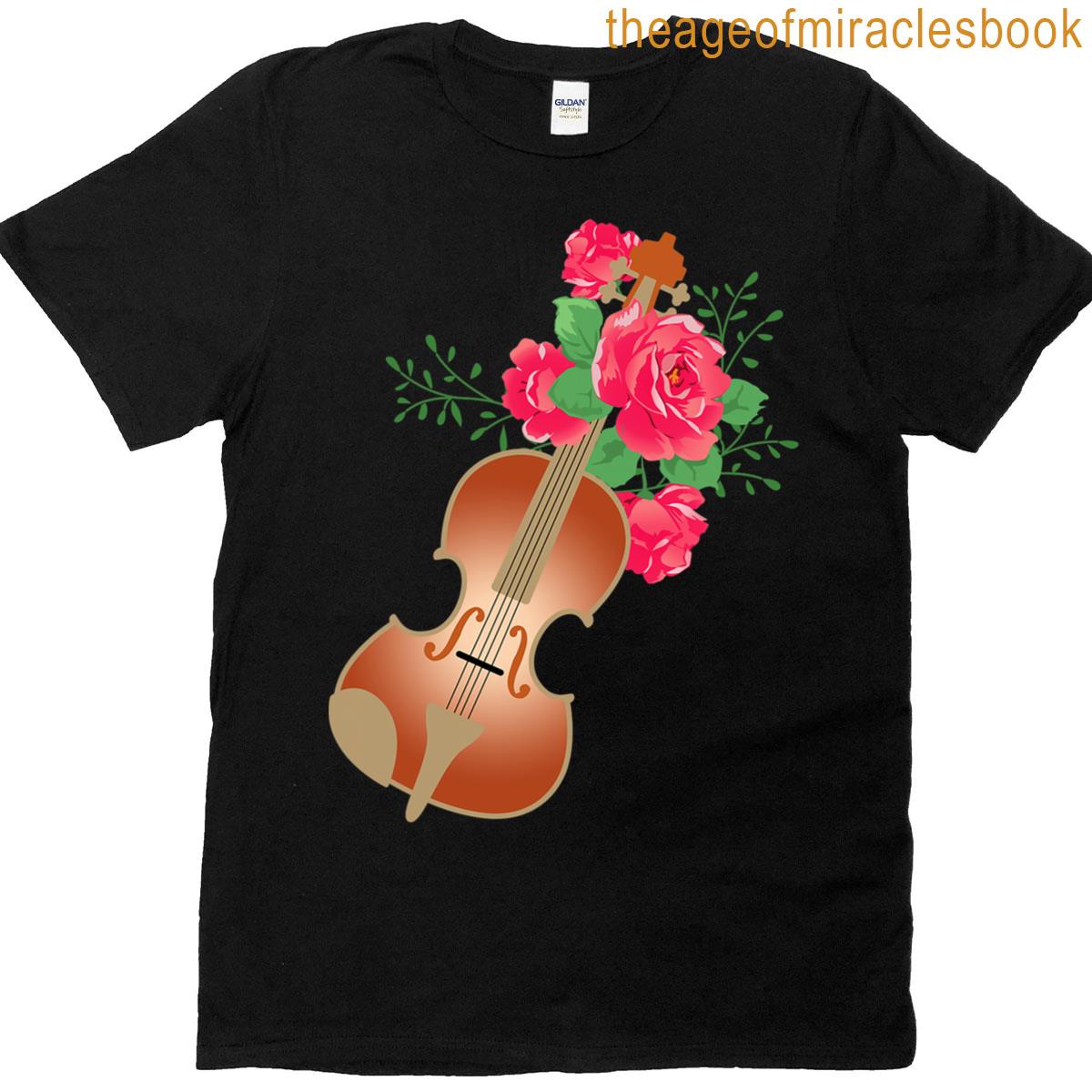 Violin Roses Violinist String Instrument T-shirt