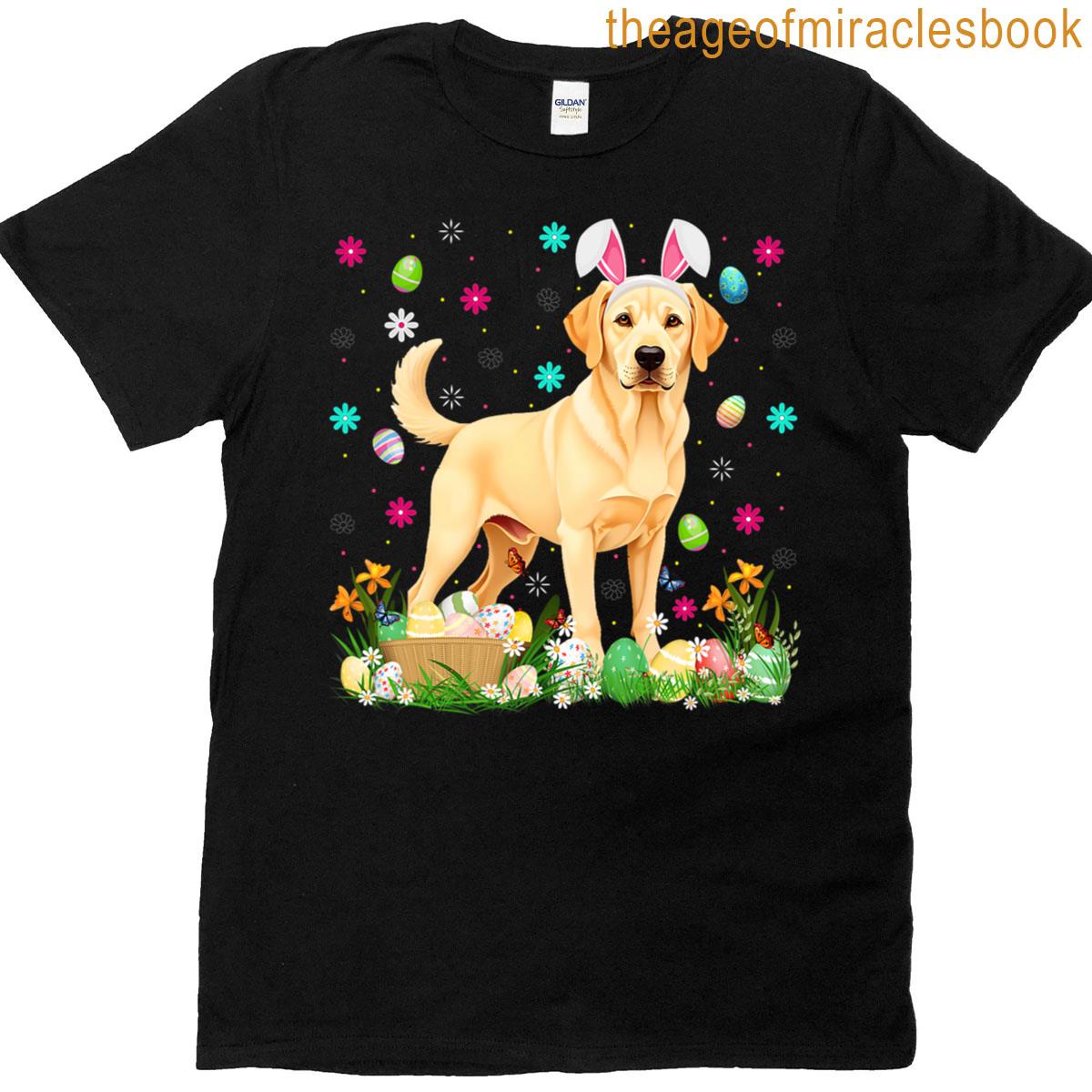 Labrador Retriever Dog Easter Egg Hunt Bunny Ear Easter T-shirt