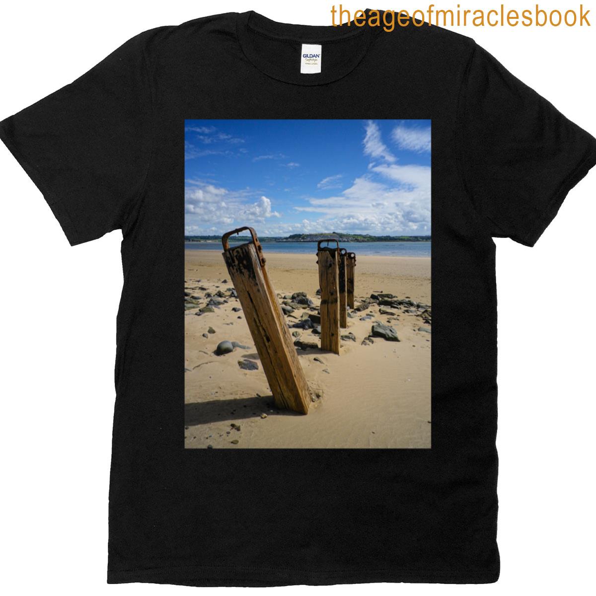 Leaning Posts On Devon Beach Aka Groyne Strain Classic T-shirt
