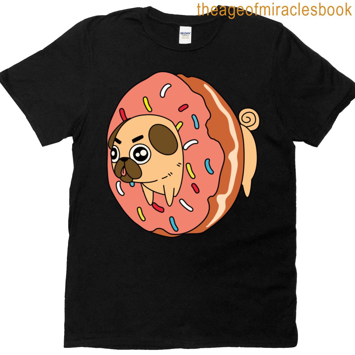 Cute Pug With A Donut Classic T-shirt