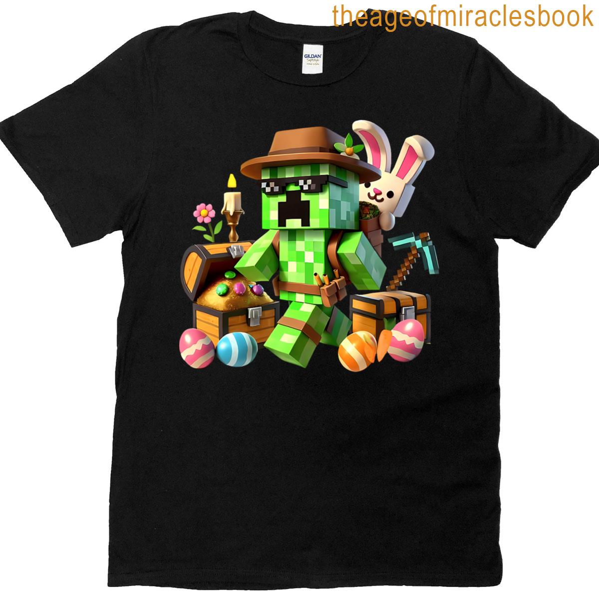 Happy Easter Bunny Egg Easter Day Video Game Pixel T-shirt