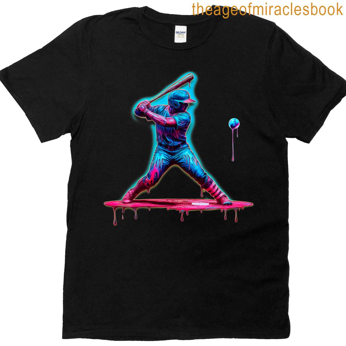 Ice Cream Drip Baseball Bat Baseball Player T-shirt