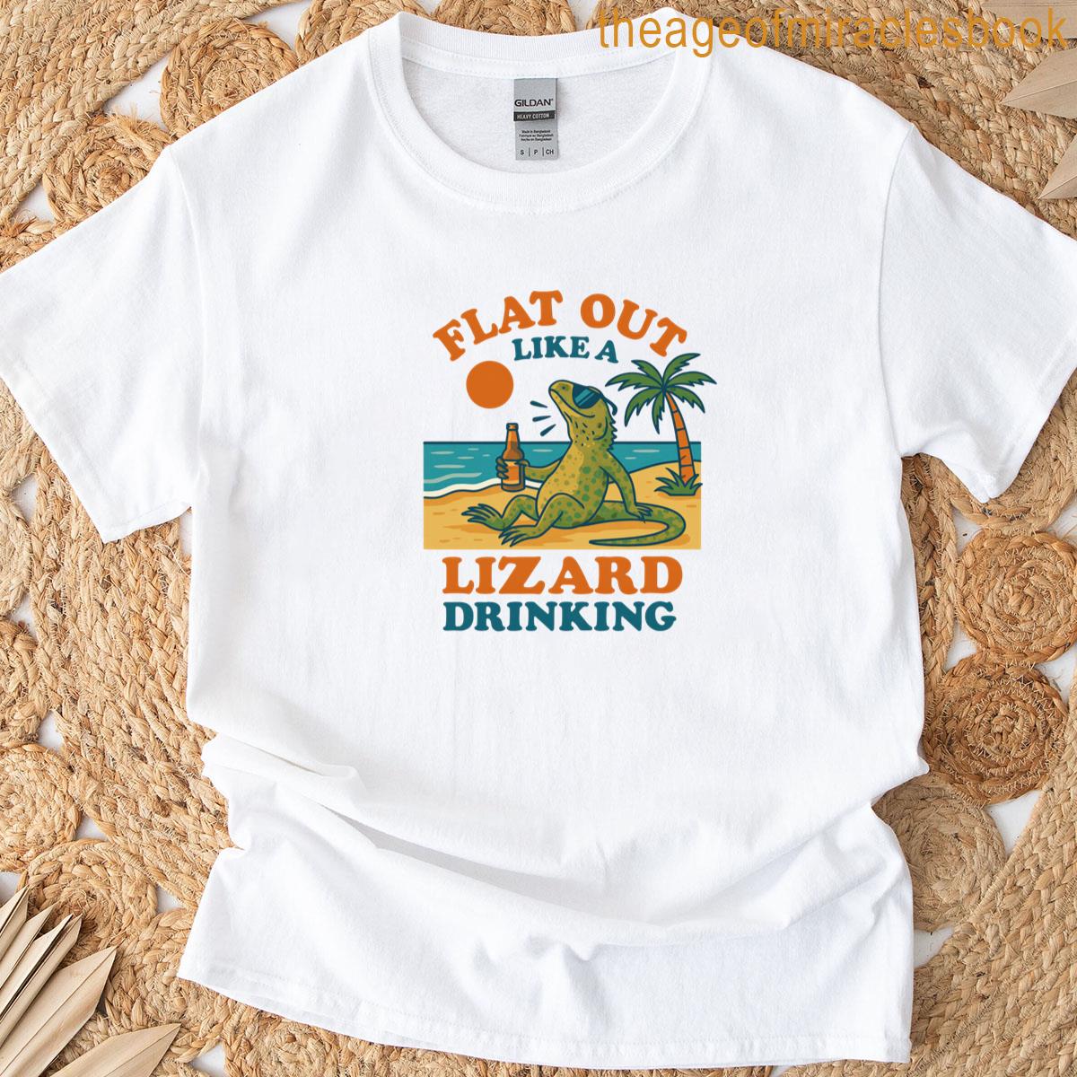 Flat Out Like A Lizard Drinking Aussie Beach Humor Design Classic T-shirt